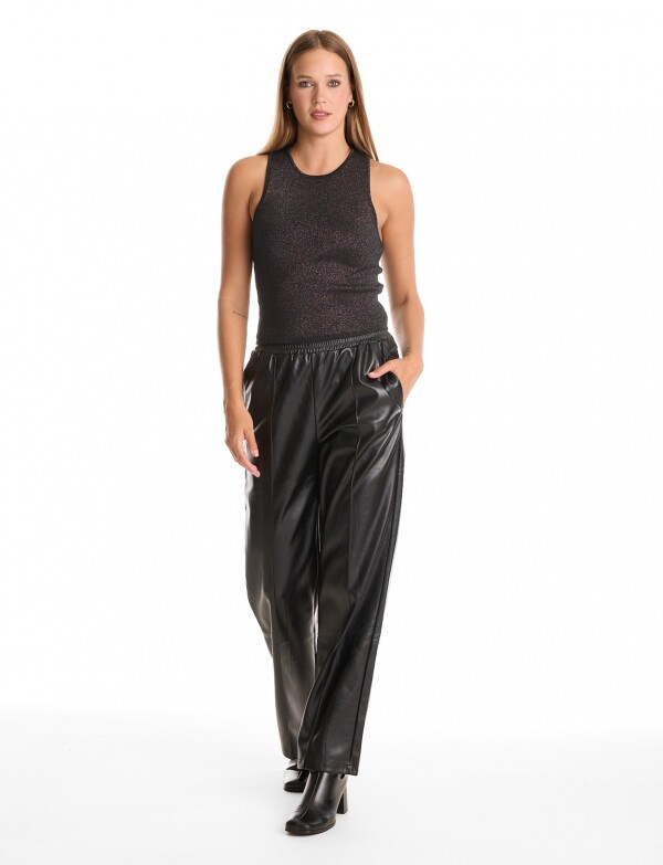 Pantalon Eco Cuero NEGRO