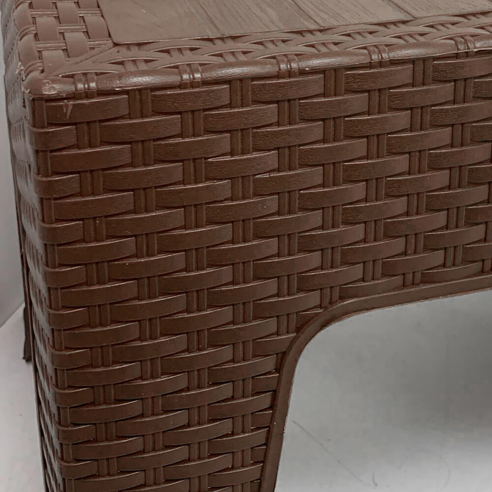 Mesa Ratona Simil Ratan Para Exteriores Marrón