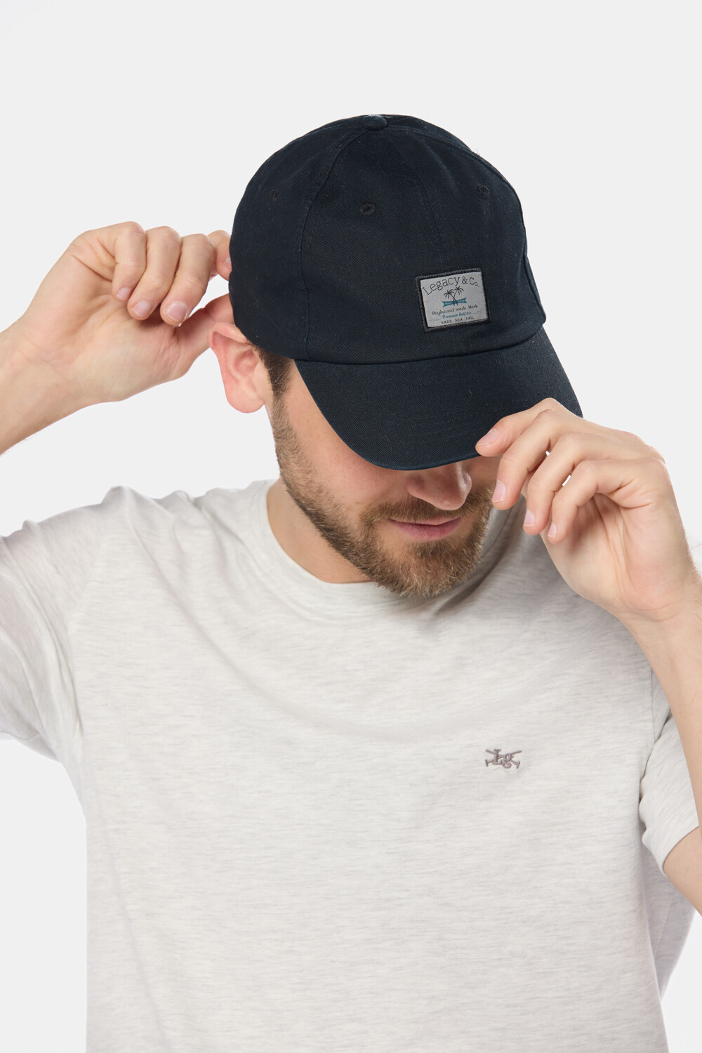 GORRO VISERA DE LONA CON PARCHE Negro