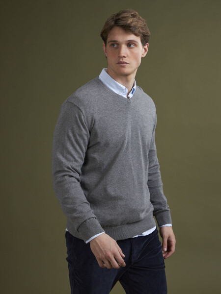 SWEATER HARLEM 3.0 GRIS MEDIO MELANGE