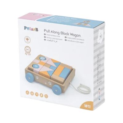 Vagón de arrastre con bloques en madera Polar B Vagón de arrastre con bloques en madera Polar B