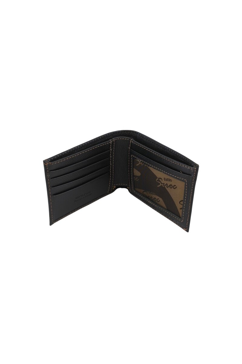 billetera de cuero grande Negro