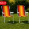 Set X 2 Sillas Altas Aluminio Clásica A Rayas NARANJA