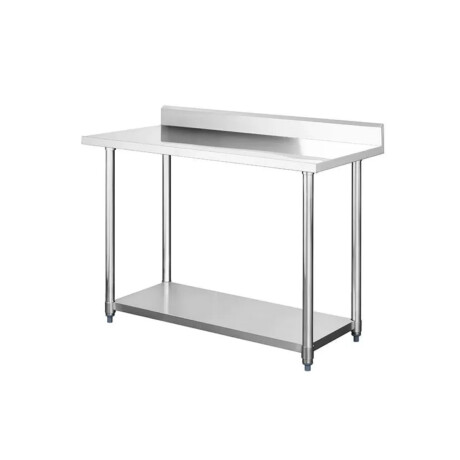 Mesada de Trabajo con Estante y Respaldo de Acero Inoxidable 120 x 60 x 85 cm Mesada de Trabajo con Estante y Respaldo de Acero Inoxidable 120 x 60 x 85 cm