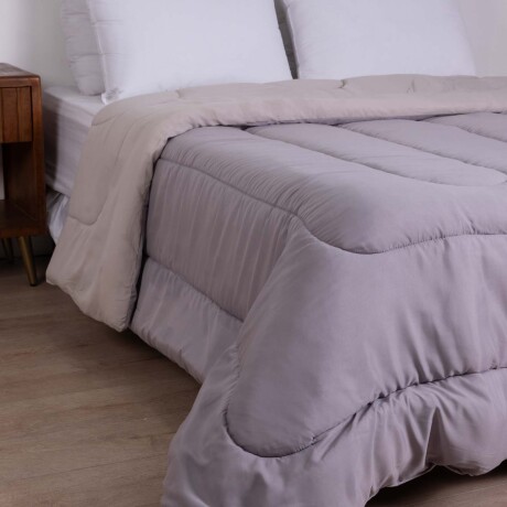 ACOLCHADO QUEEN MICROFIBRA GRIS DUO REVERSIBLE GRISCLAR