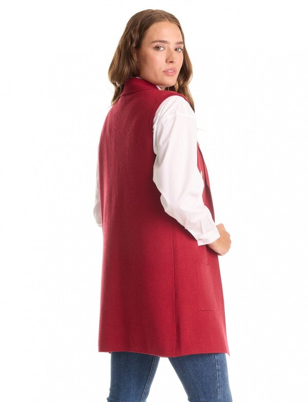 Chaleco Botones ROJO OSCURO
