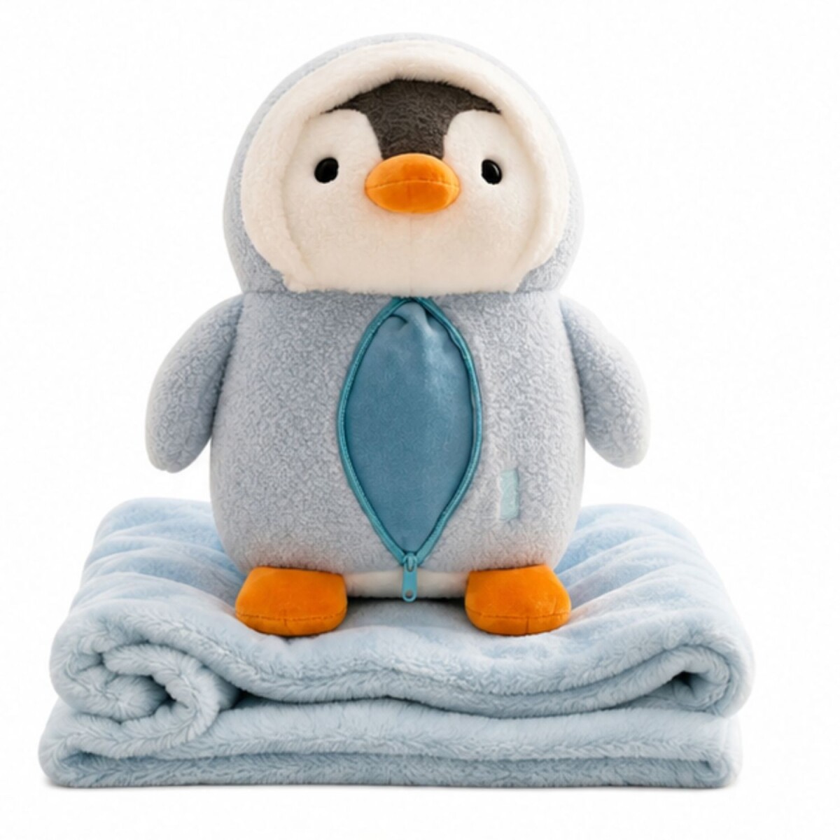 Manta De Apego Peluche C/Frazada 1.60m X 1.00m Inf. - Pingüino 