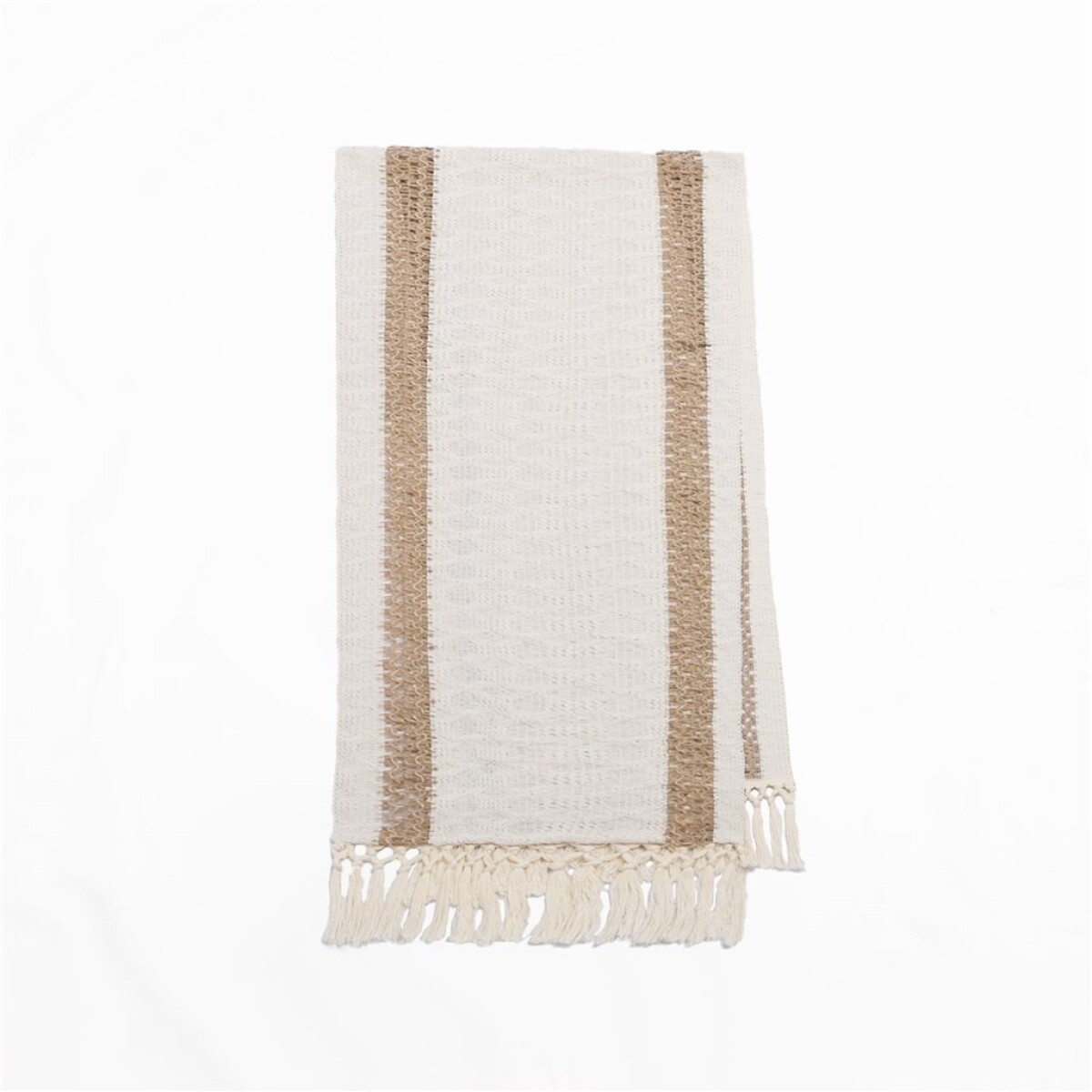 SENDERO 2 LINEAS LINO 30x140CM NATURAL/BLANCO 