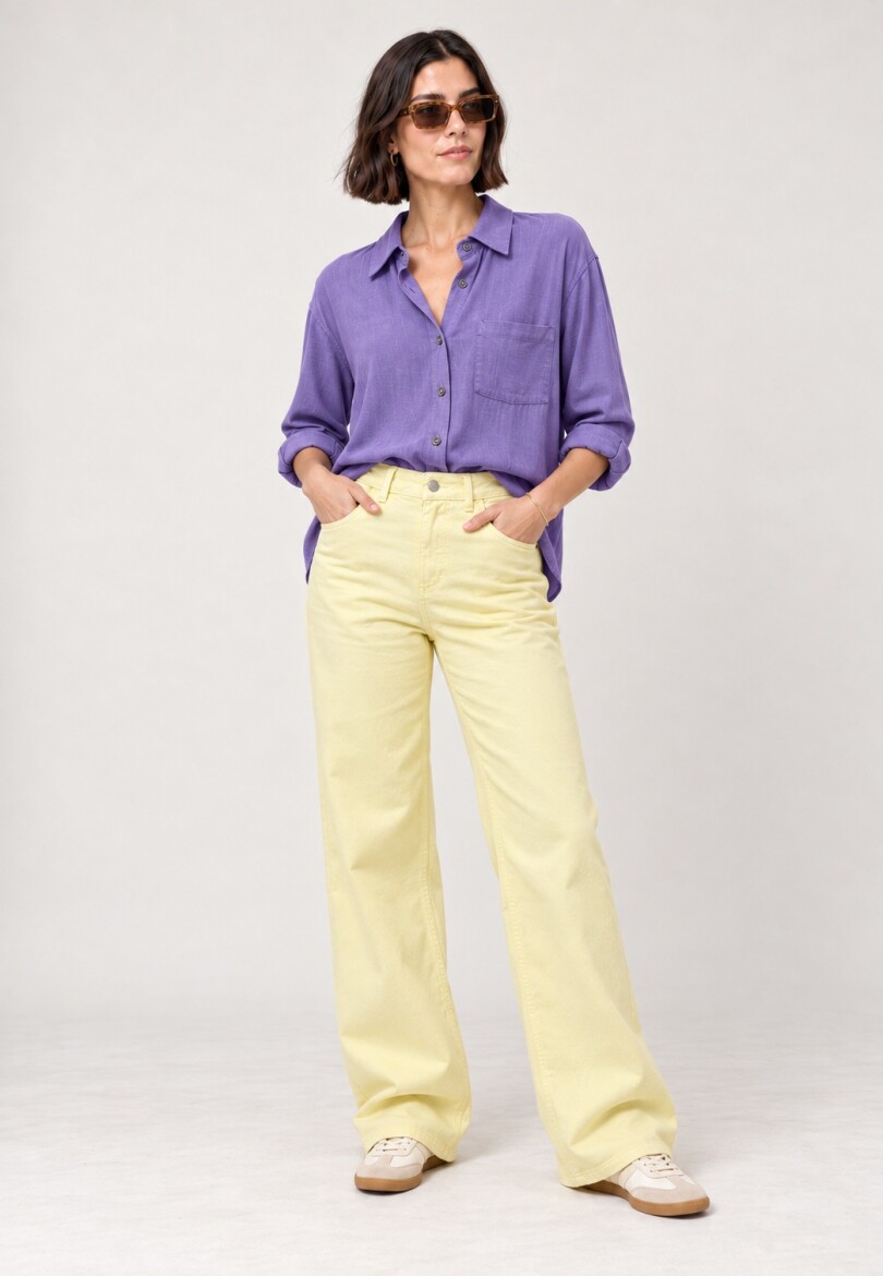 Camisa lino Violeta