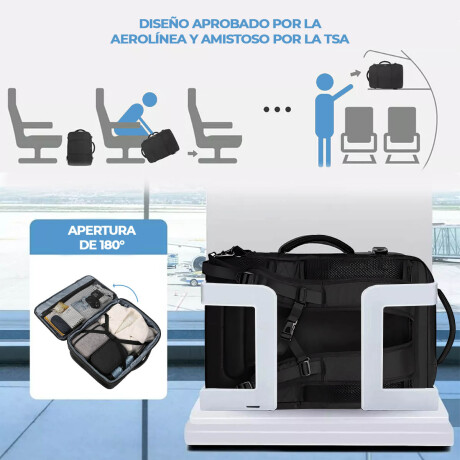 Mochila Viaje Valija Carry On Extens Liviana Calidad Negro