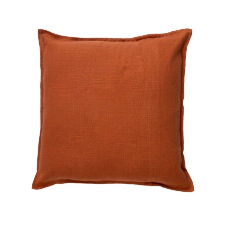 FUNDA ALMOHADÓN ALGODON NARANJA C BORDE TERRACOT