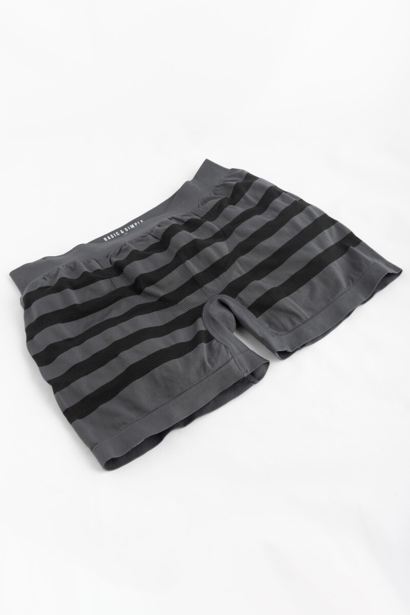 Boxer microfibra Rayado Gris Oscuro