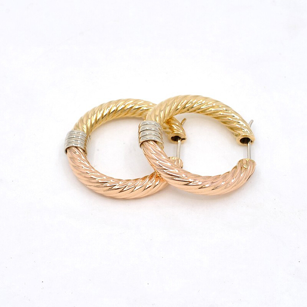 Aros En Oro 18K En Tres Tonos Aros En Oro 18K En Tres Tonos