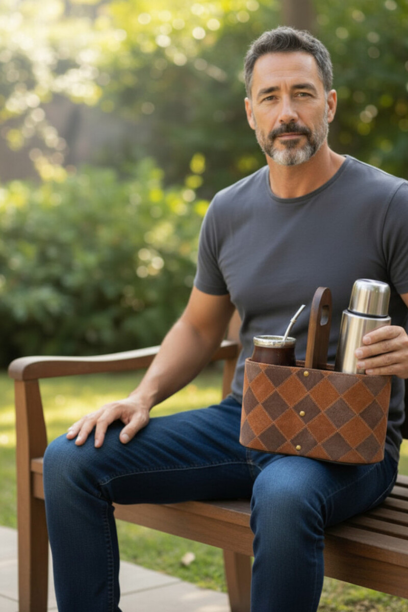 Matera para auto con rombos Marrón