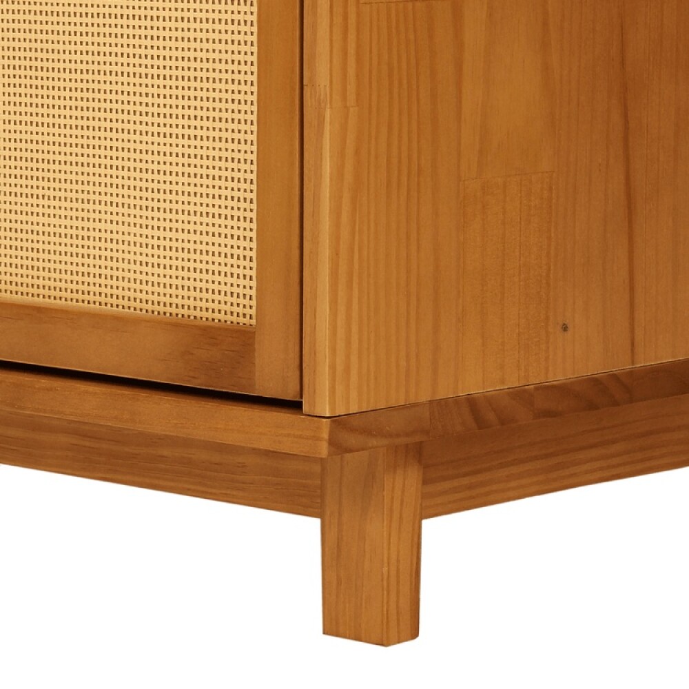 ESCRITORIO DE MADERA MACIZA CON PUERTA DE RATÁN Y ESTANTE INTERIOR ESCRITORIO DE MADERA MACIZA CON PUERTA DE RATÁN Y ESTANTE INTERIOR