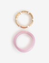 Pulseras Elásticas Sets Resina Set De Pulseras Metal Y Resina - Rosa Claro