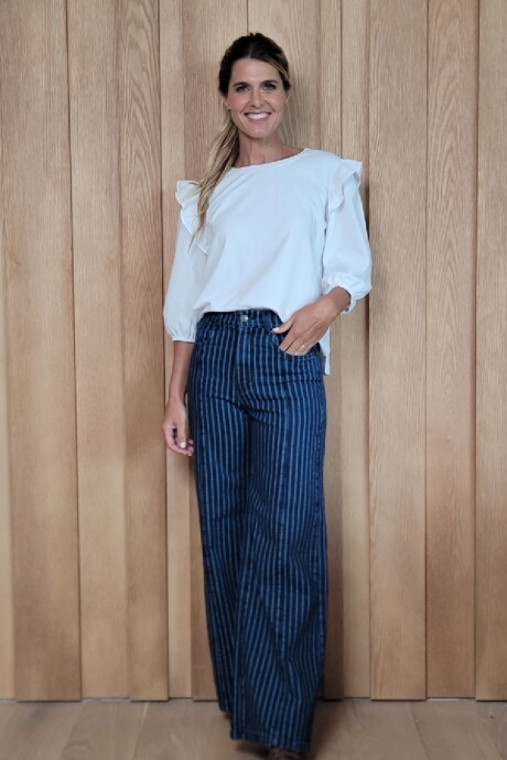 Jean Praga Stripped raya azul