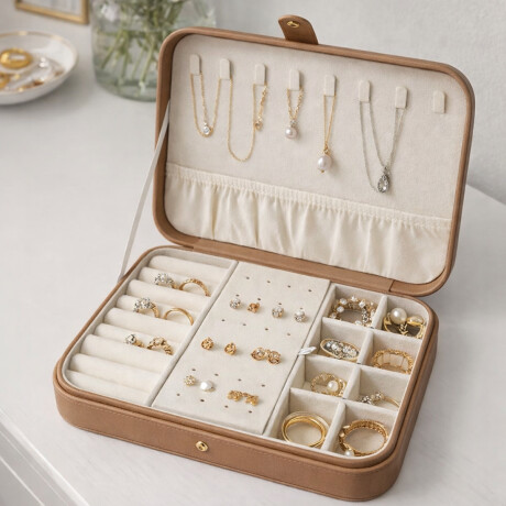 Joyero rectangular con hebilla - Grande 25x16x6cm Marron