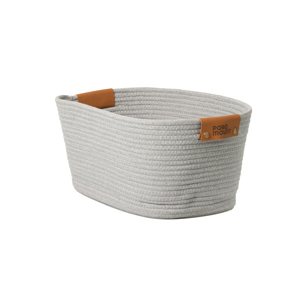 CESTO DE ALGODÓN CON ASA 45X30X22 CM GRIS GRIS