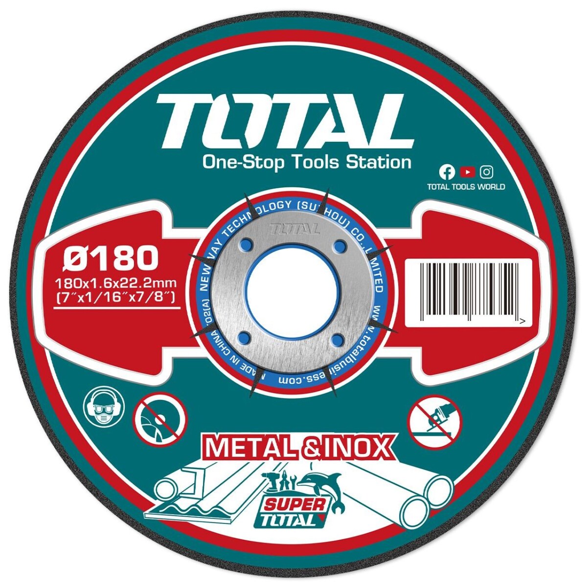 Disco Corte Metal Para Amoladora 7" - 1.6mm 