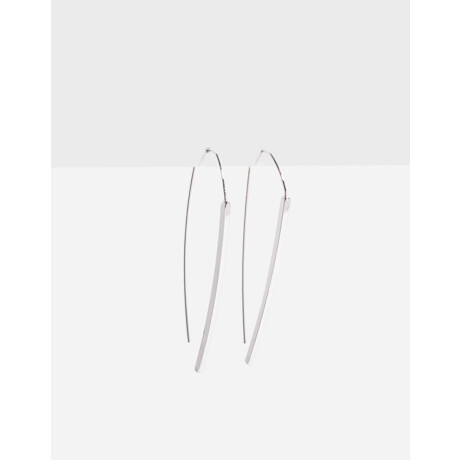 Aros Colgantes De Barrita Plateado Rodio