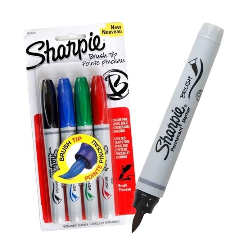 Sharpie marcador brush x4 colores basicos Unica