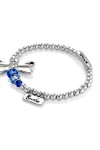 PULSERA ELASTICA CON LIBÉLULA BAÑADA EN PLATA DE LEY CON CRISTALES AZULES Pulsera