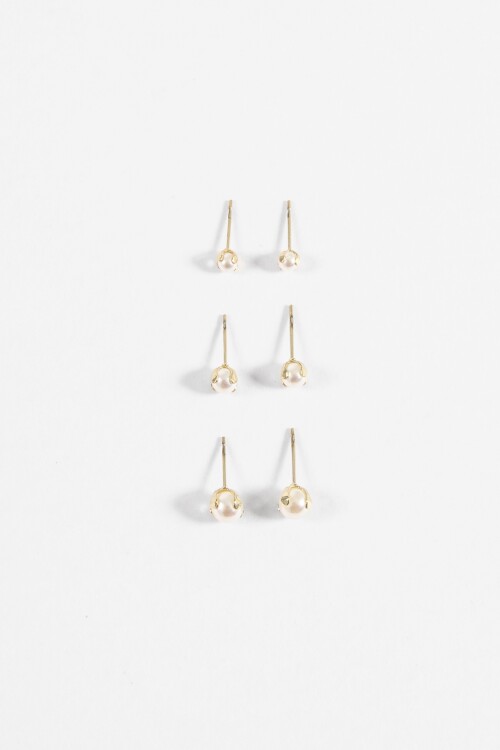 Set de perlas acero dorado