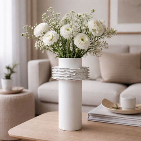 FLORERO ONDAS I Blanco - UNICO