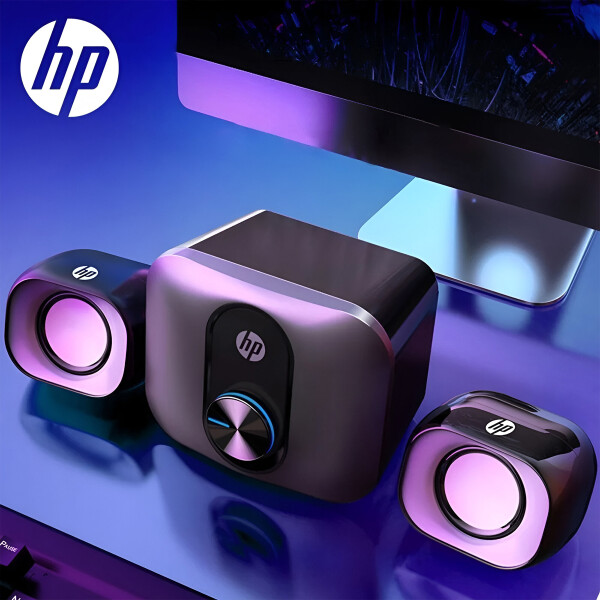 Mini Home Theater 2.1 Hp Parlantes + Subwoofer Plug Jack Led Color Gris