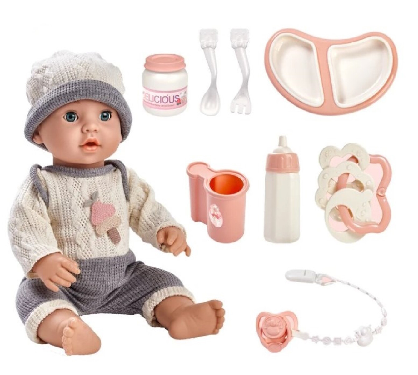 Bebote reborn muñeca 41 cm. con accesorios GREY 