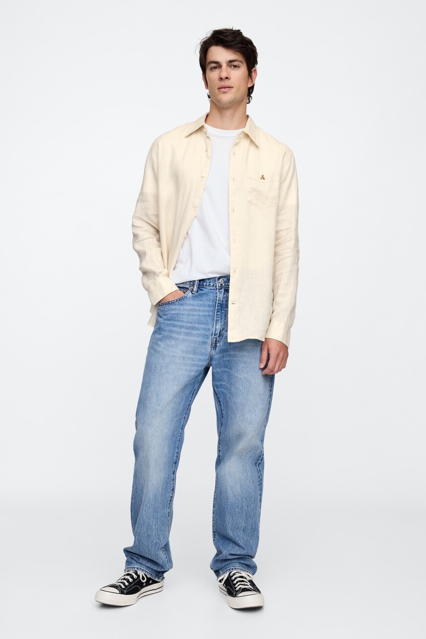 Camisa De Lino Oso Brannan Hombre Chino