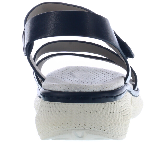 Sandalia de Mujer Miss Carol CADY con materiales combinados y tobillera con velcro Negro
