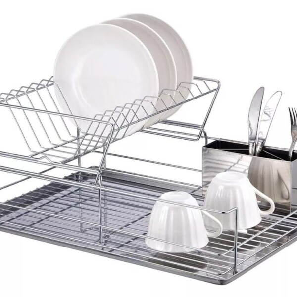 Escurridor de Platos Seca Vajilla Cubiertos 2 Niveles Acero IMBACK Color Plateado Escurridor de Platos Seca Vajilla Cubiertos 2 Niveles Acero IMBACK Color Plateado