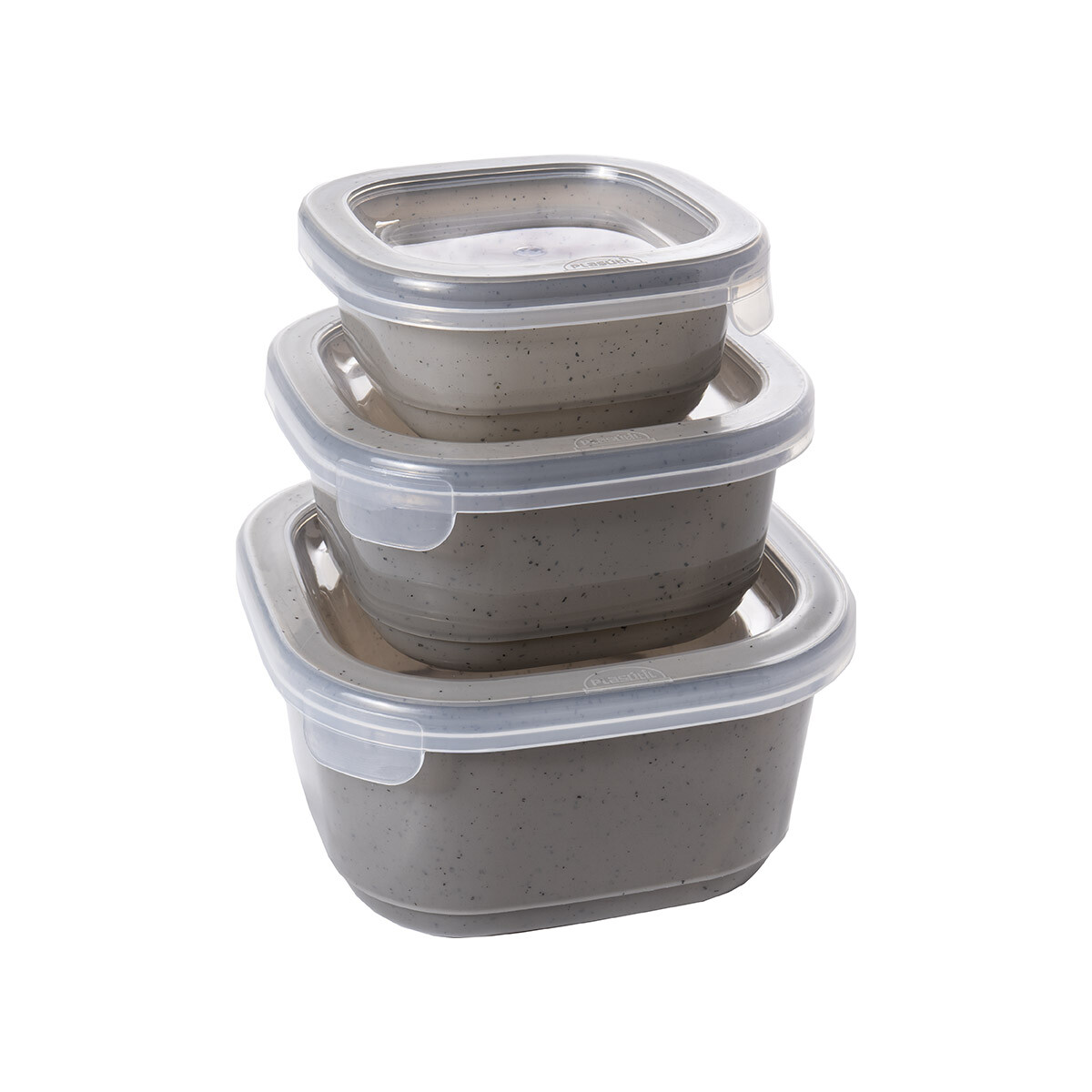 Set x 3 Recipientes Plásticos Lume - GRIS 