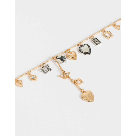 Collar Largo Dijes Mixplating Combinacion Bicolor