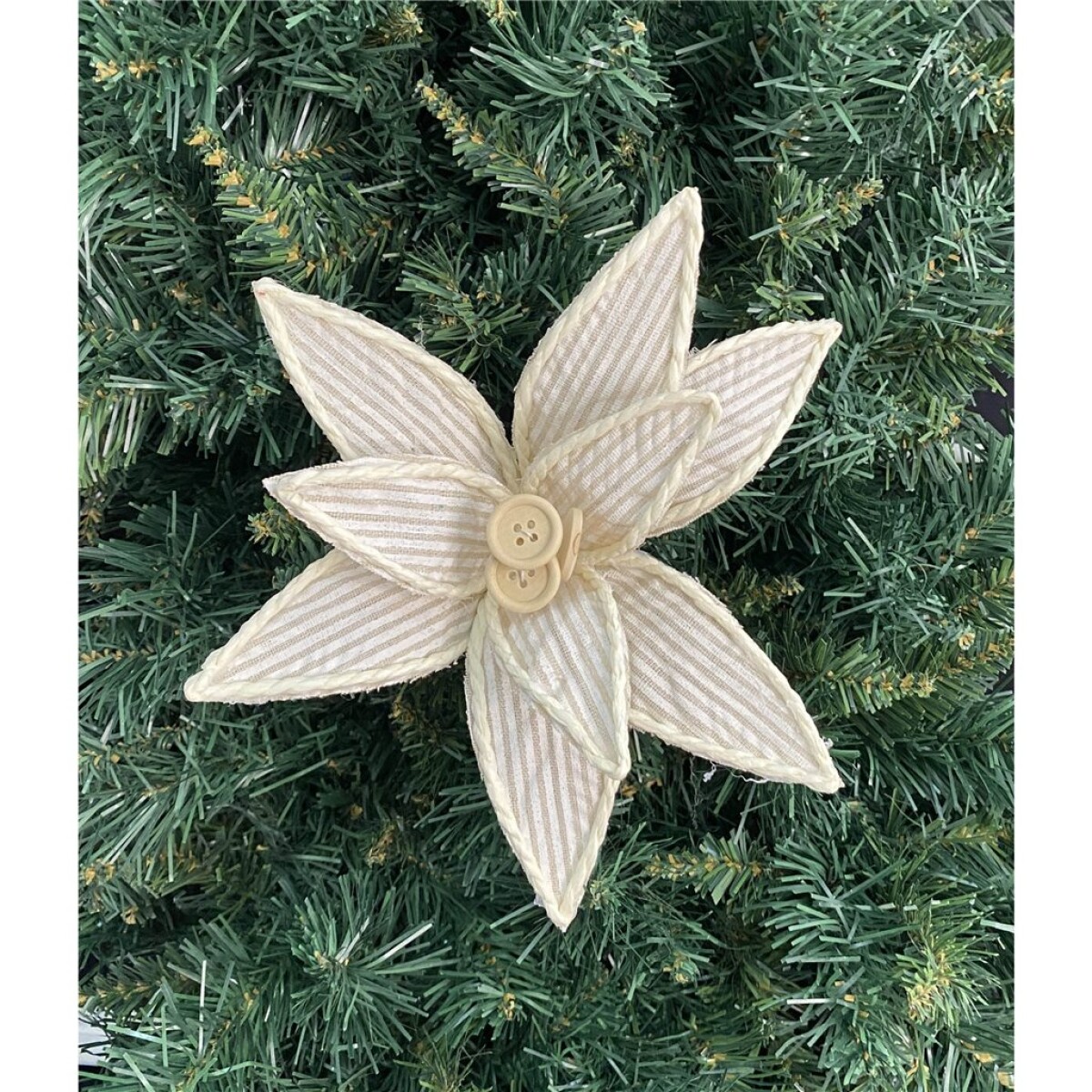 FLOR NAVIDEÑA CORDONES Y BOTONES RUSTICA 25 CM. 