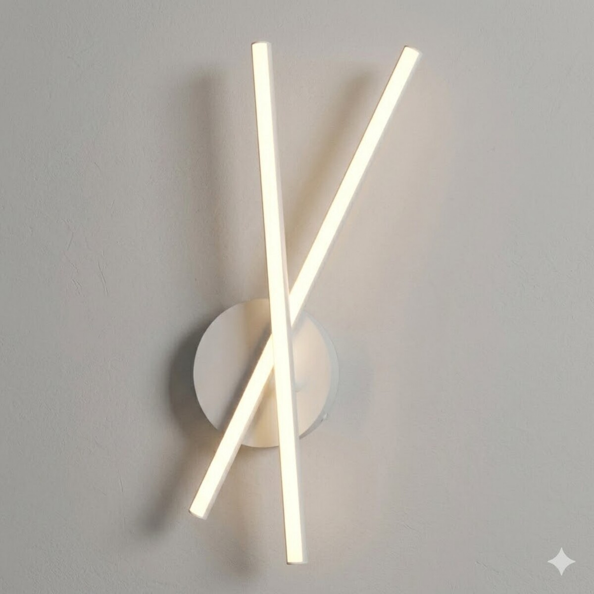 Aplique Led Diseño Doble Varal cruzado 12W Luz cálida - BLANCO 