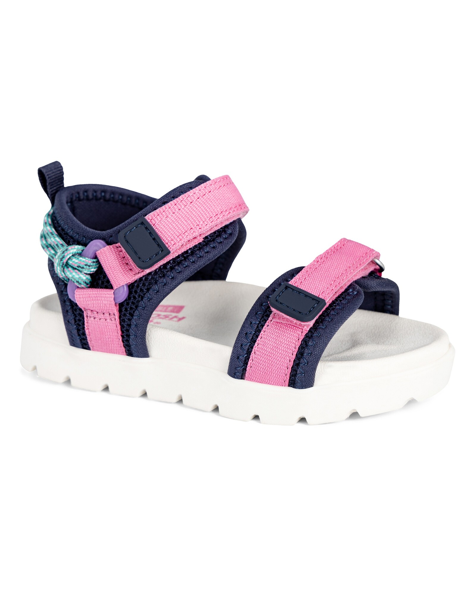 Sandalias con velcro, tonos azul, rosa y verde Sin color