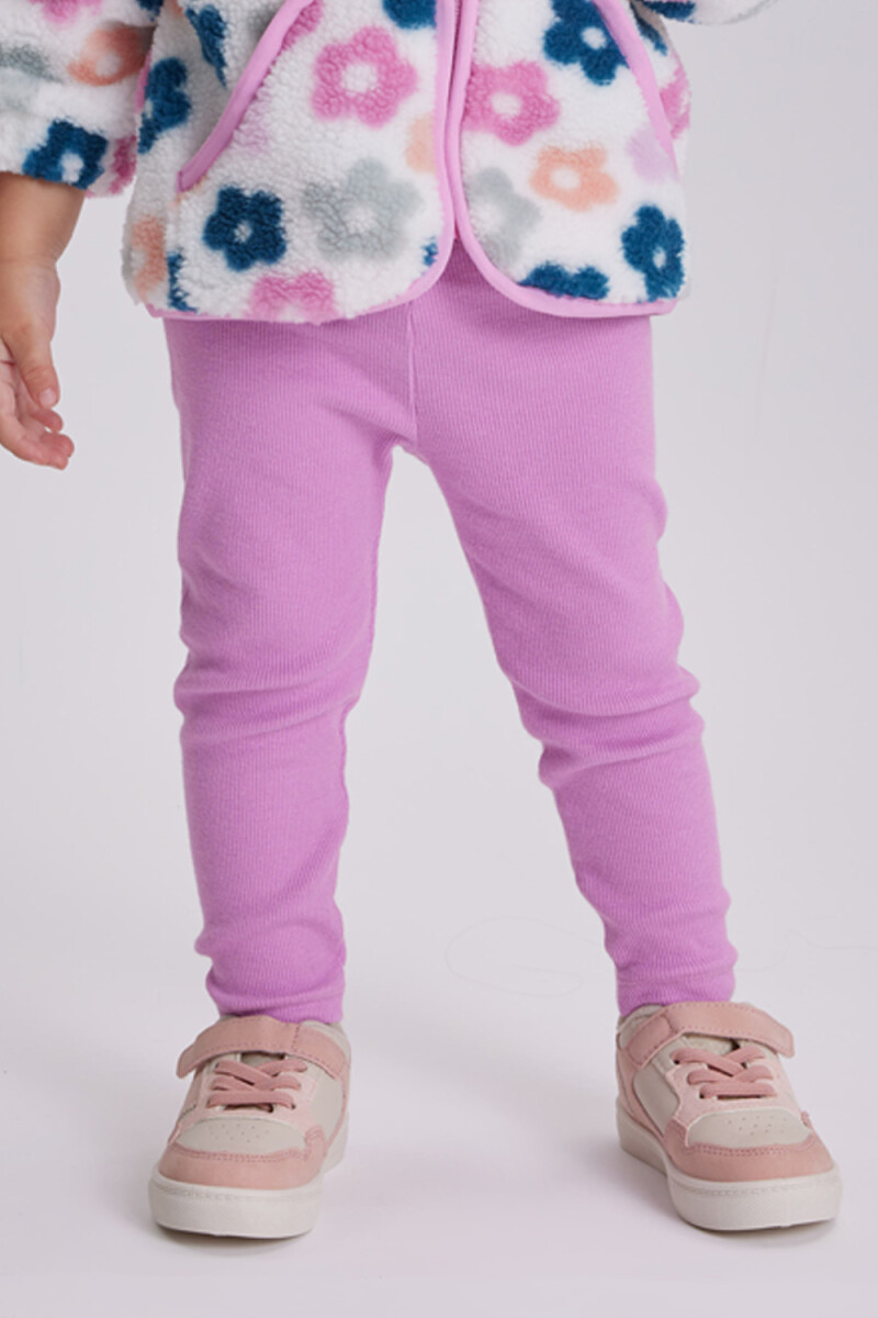 Calza rib estampada Peonia