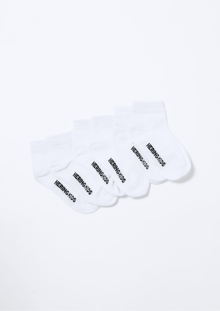 KIT DE 3 PARES DE MEDIAS UNISSEX - BLANCO 