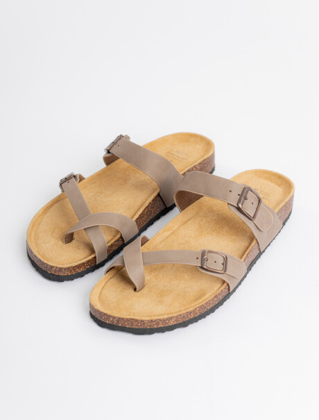Sandalia cruzada marron