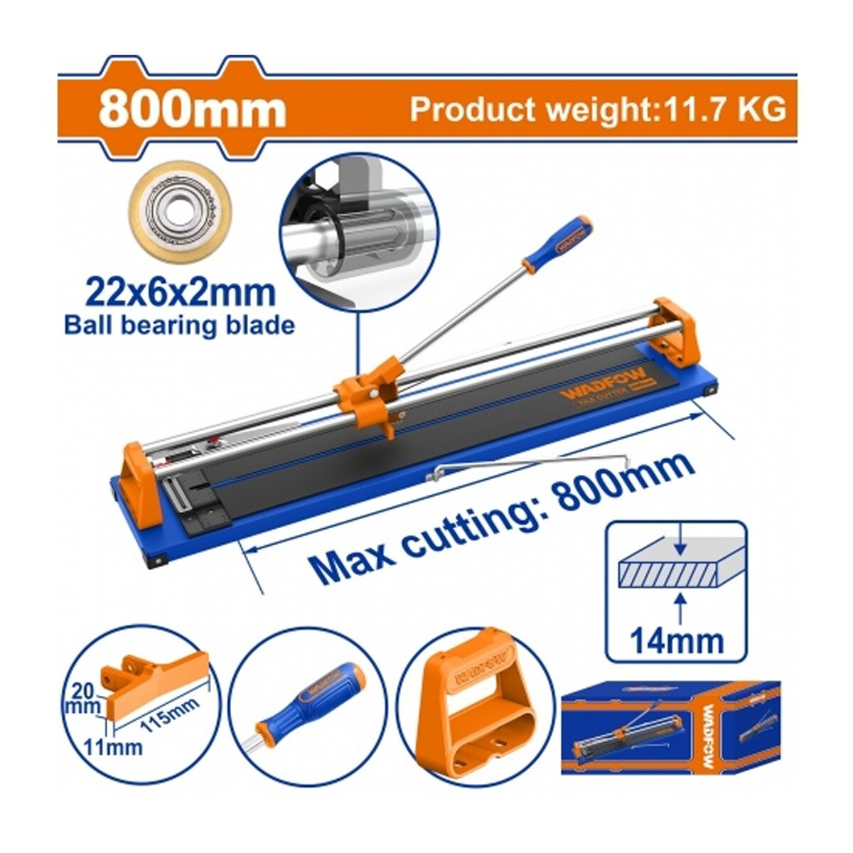 CORTADORA DE CERAMICA MANUAL 800MM WADFOW WTR8508 