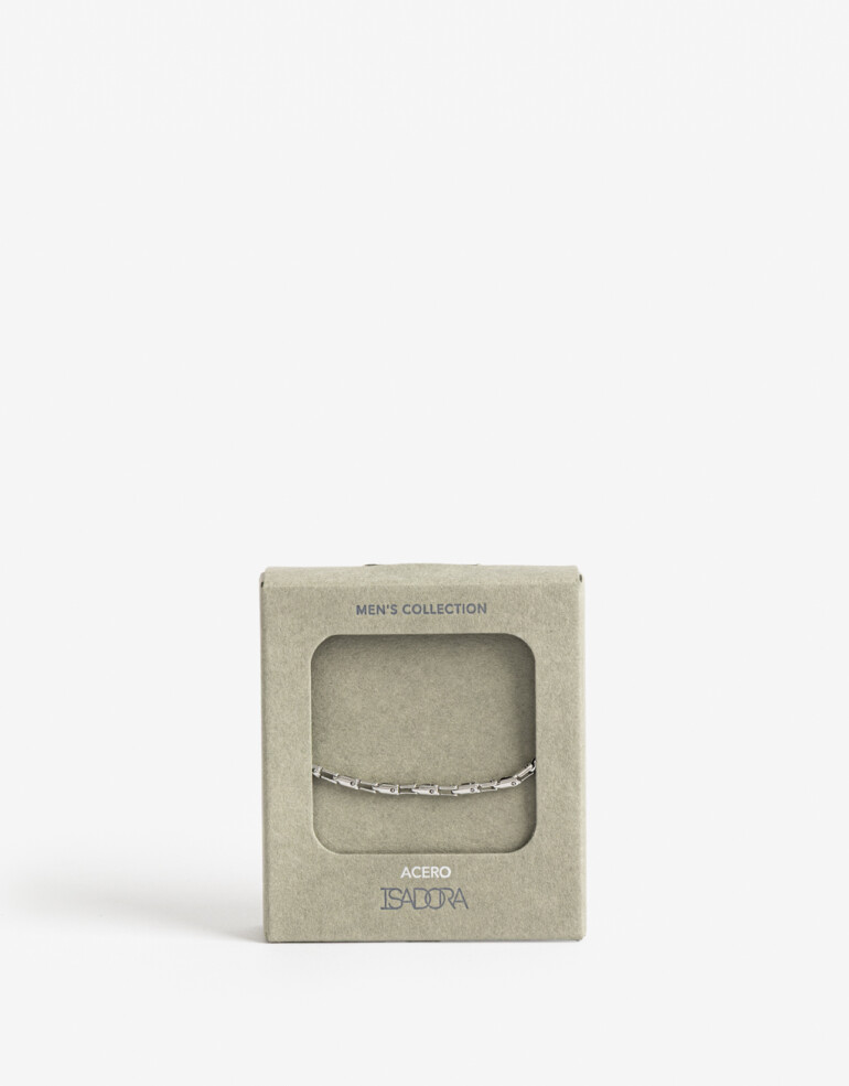 Pulseras Flexibles Color Pulsera De Acero Men´s Collection - Plateado