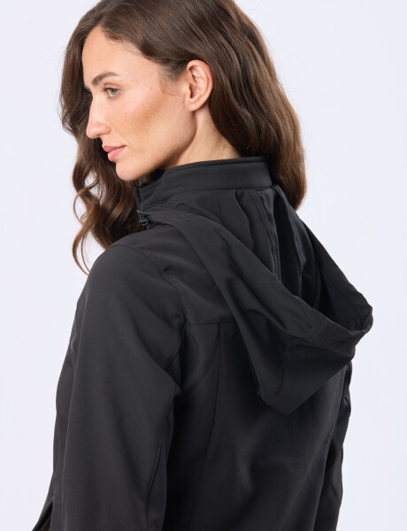 CAMPERA DE NEOPRENO CON CAPUCHA Negro