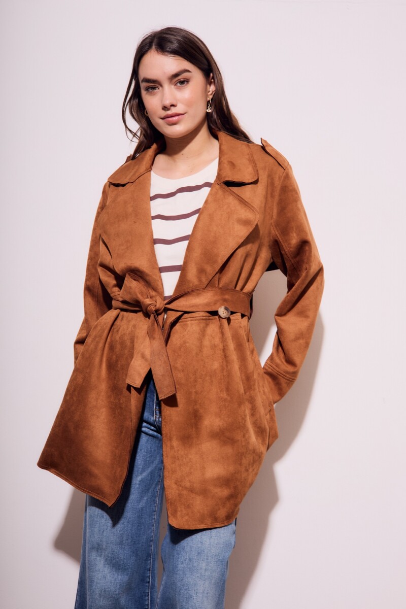 Trench Gamuza Vegana Camel