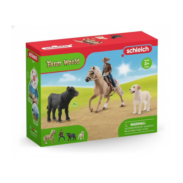 Set Figuras Granja Granjero Caballo Vaca Perro Schleich Set Figuras Granja Granjero Caballo Vaca Perro Schleich