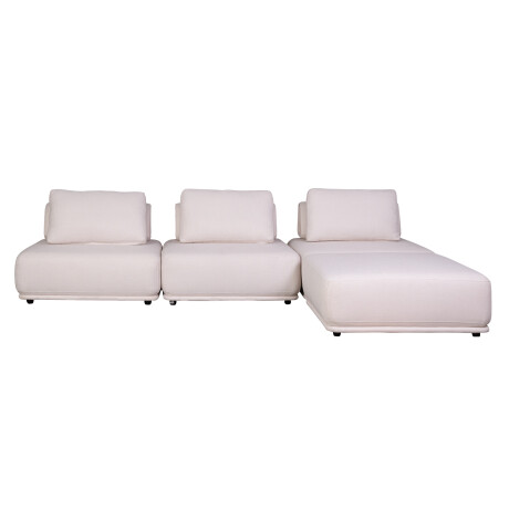 SOFA C/CHAISE MODULAR 4 CUERPOS TELA NATURAL-BEIGE DOM CRUDO