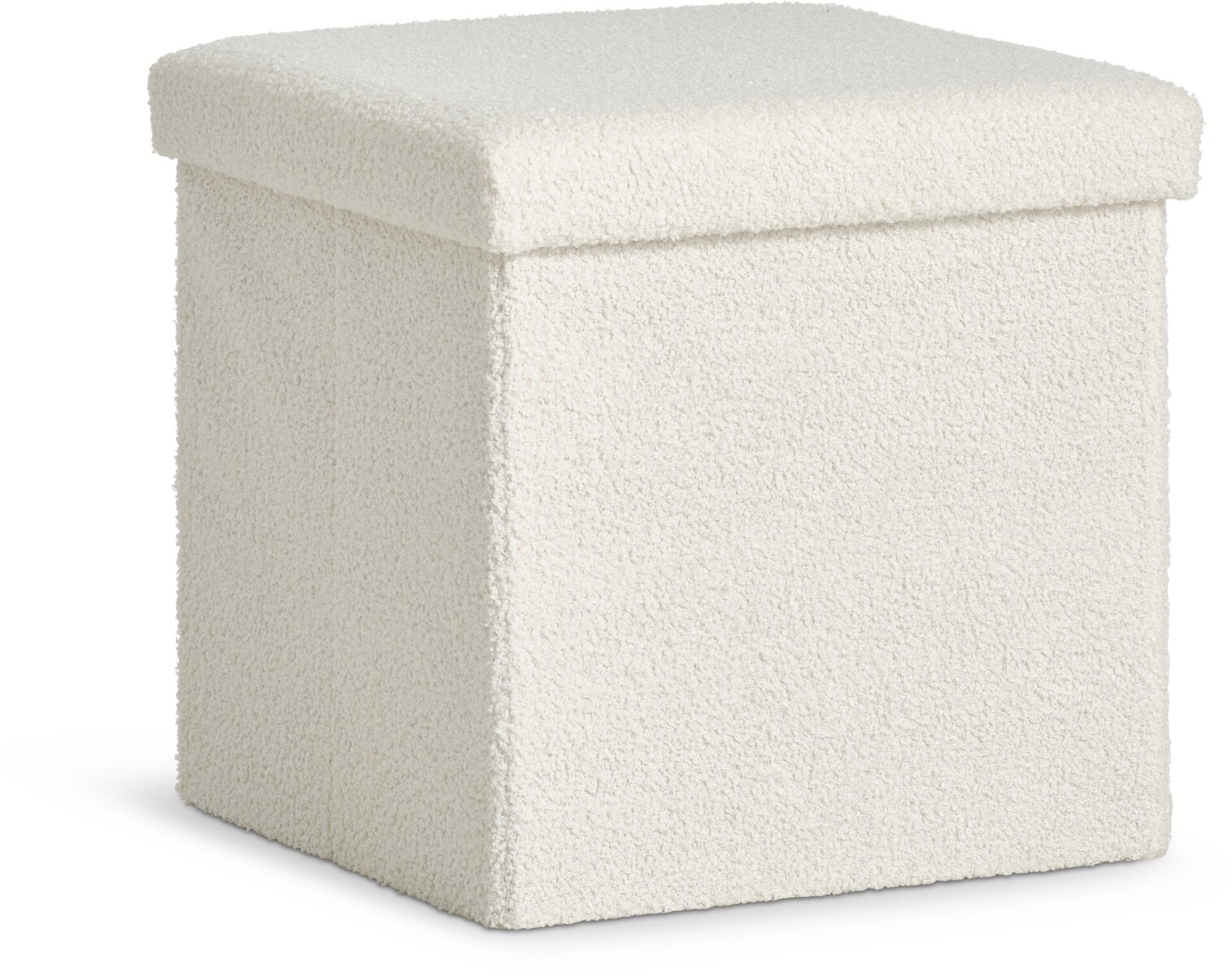 Puf NYSTED 38x38 con almacenaje felpa blanco 
