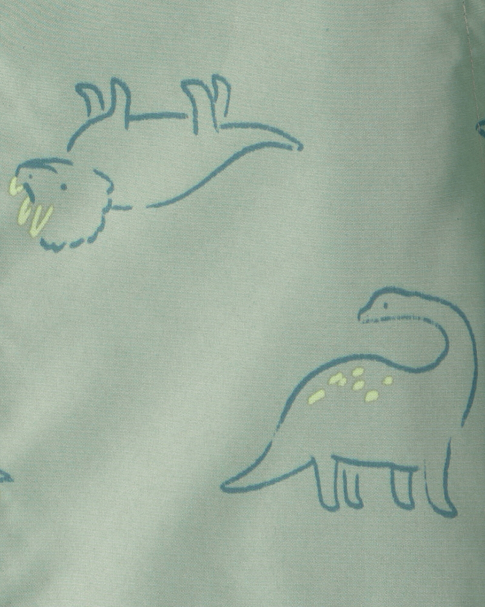 Campera impermeable, verde, diseño dinos Sin color